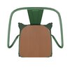 Flash Furniture Green Metal Stack Chair with Teak Poly Resin Seat CH-31270-GN-PL1T-GG